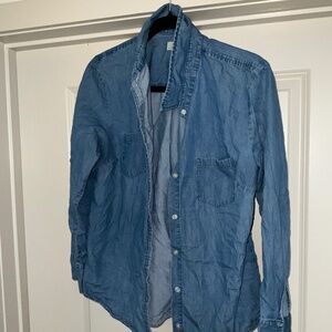 Women's Faded Glory Jean Shirt Medium Long sleeves Button front